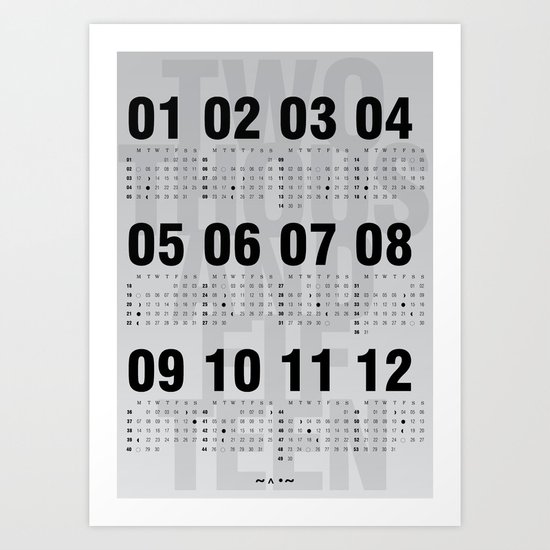 CALENDAR ῀˄.῀ Art Print