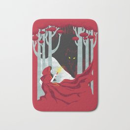 Into the Woods Bath Mat | Adventure, Tree, Woods, Cool, Graphic Design, Forest, Nature, Red, Grimm, Graphicdesign 