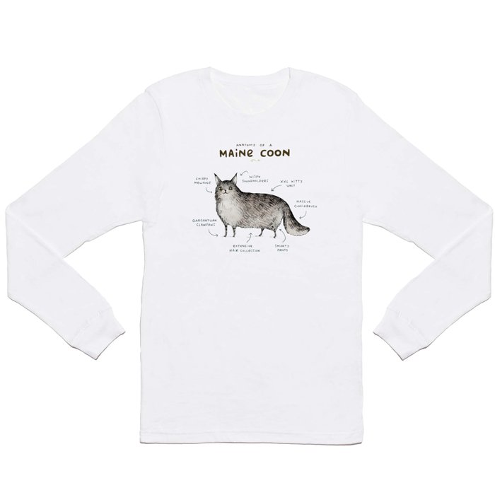 Anatomy of a Maine Coon Long Sleeve T Shirt