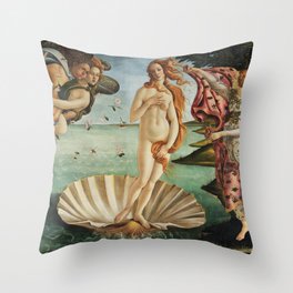 The Birth of Venus by Sandro Botticelli, 1445 Throw Pillow