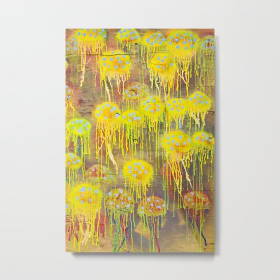 Polka Dot Jellyfish Metal Print