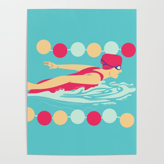 Swimmer Girl Poster