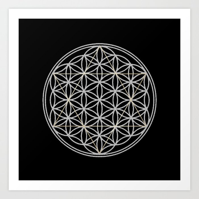 Flower of Life and Star of David Art Print