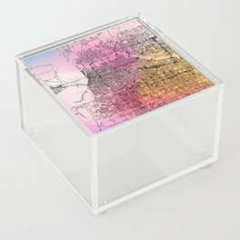 Colorful Memphis City Map Acrylic Box