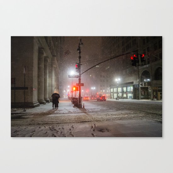 New York City Snow Romance Canvas Print