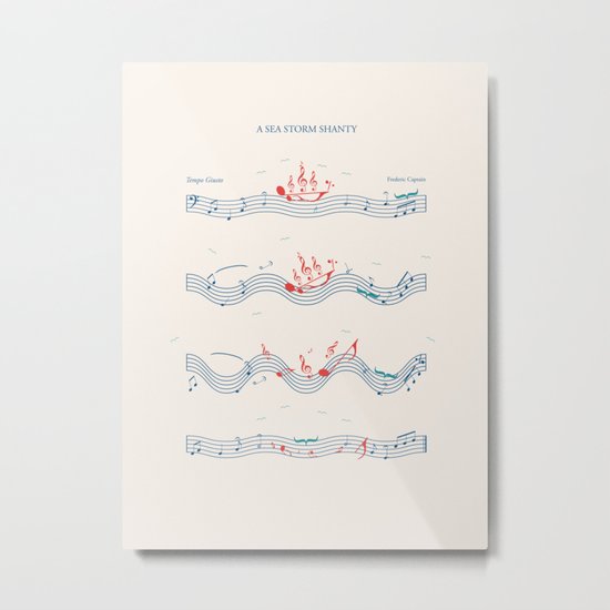 Nautical Notation Metal Print