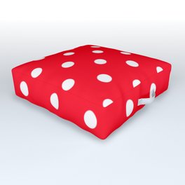 Polka Dot Love White and Red Stay In Bed  Outdoor Floor Cushion