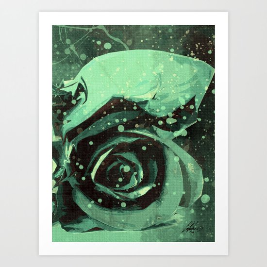 Turquoise Roses 3 Art Print