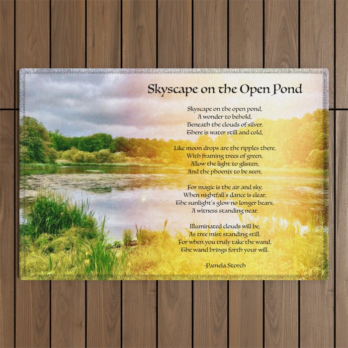 Skyscape on the Open Pond Poem Outdoor Rug