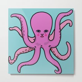 Octopus Metal Print | Kawaii, Deep, Water, Seacreature, Illustration, Mermaid, Ocean, Sketchyinkcap, Painting, Creepy 