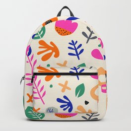 Floral Paper Cutout Collage Pattern Backpack