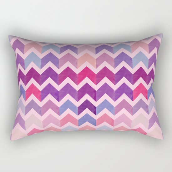 Watercolor Chevron Pattern II Rectangular Pillow