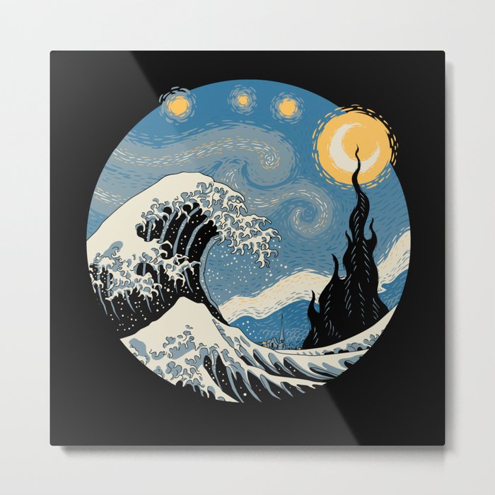 The Great Starry Wave Metal Print