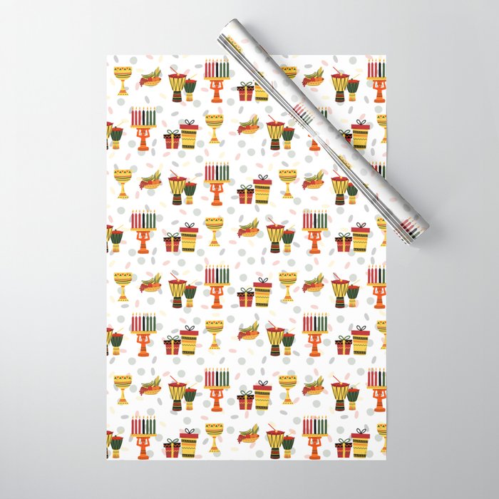 Happy Kwanzaa in White Wrapping Paper