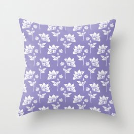 Pastel purple floral pattern Throw Pillow