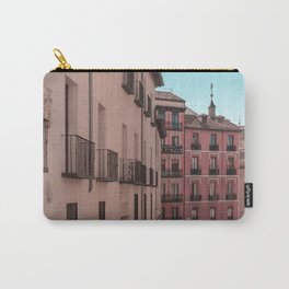 Spain Photography - A Small Street With Parked Cars In Madrid Carry-All Pouch | Landscape, Spain, Sunset, Summer, Mallorca, Architecture, Bilbaos, Granada, Travel, Nature 