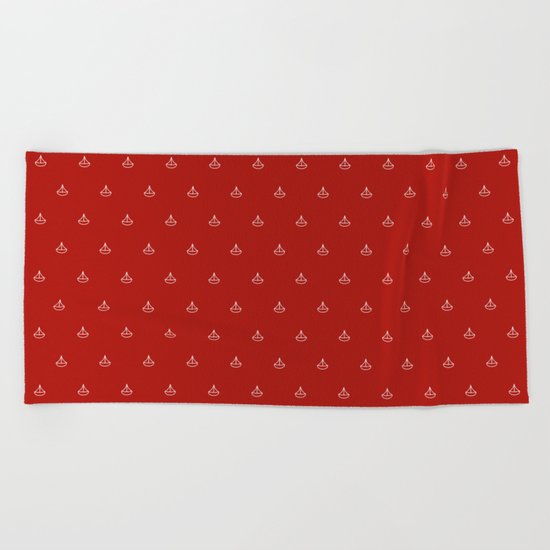Maritime small Nautical Red and White Anchor Pattern 1 - Anchors on #Society6 Beach Towel