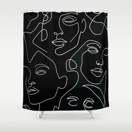 Face line art Shower Curtain