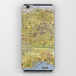 Map of Los Angeles - California - 1932 vintage pictorial map iPhone Skin