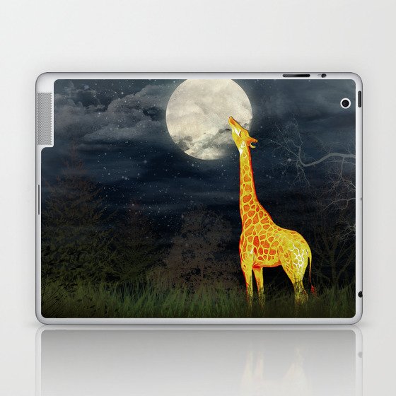 What the moon tastes like? (Giraffe and Moon) Laptop & iPad Skin by ...