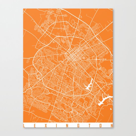 Lexington map orange Canvas Print