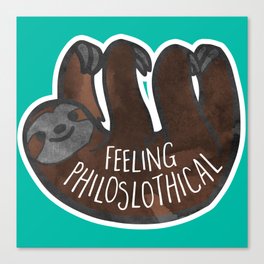 PhiloSLOTHical - cute sloth pun Canvas Print