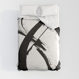 Brushstroke 7: a minimal, abstract, black and white piece Comforter