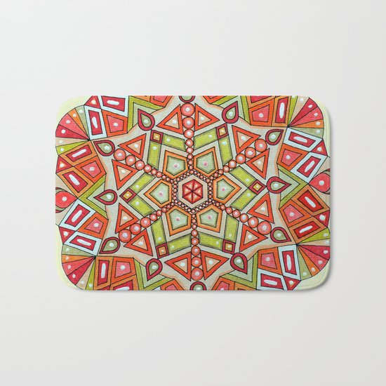 Geometric mandala Bath Mat