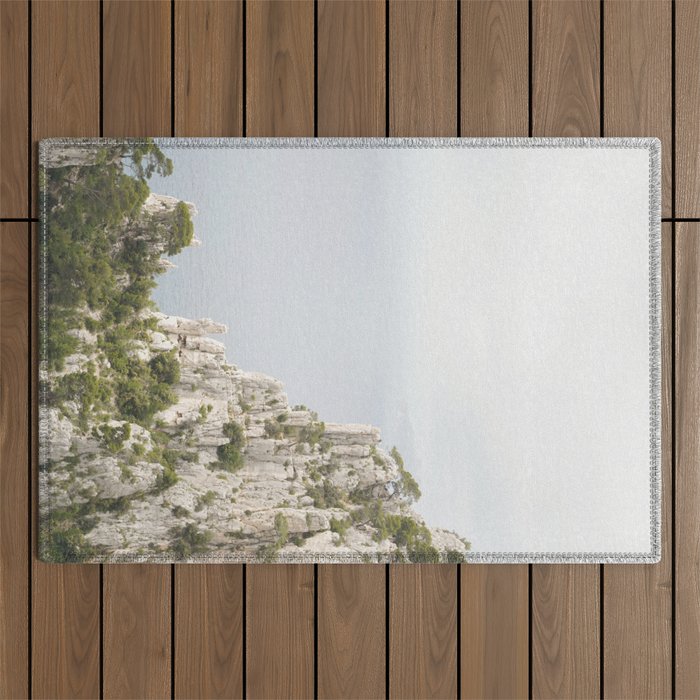 Calanques National Park in France | Rocky Landscape on a Moody Summer Day Art Print | Europe Travel Photography Outdoor Rug