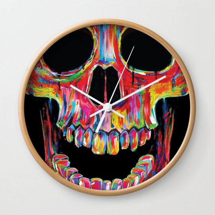 Chromatic Skull Wall Clock