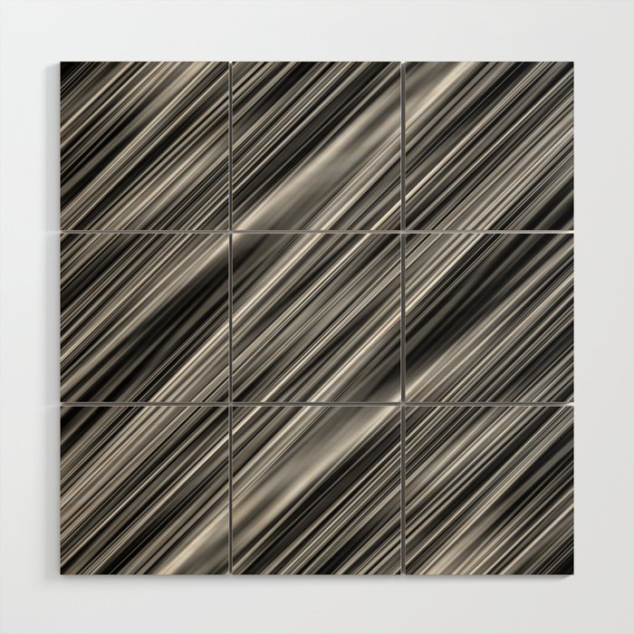 Ambient 6 in Black and White Pattern Wood Wall Art