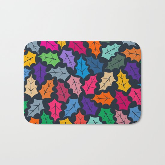 Colorful leaves III Bath Mat