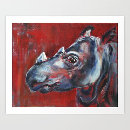 Sumatran Rhino Art Print