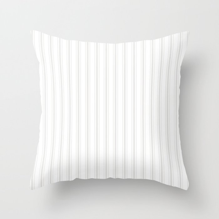 Creamy Tofu White Mattress Ticking Wide Striped Pattern - Fall Fashion 2018 Throw Pillow