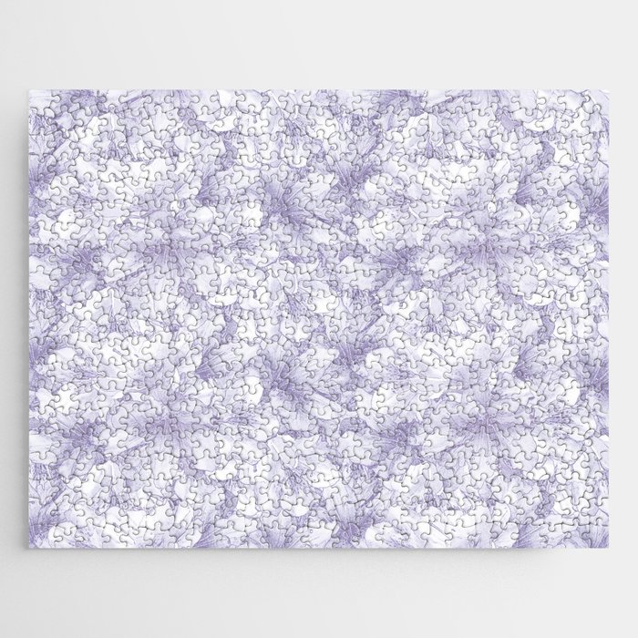 flint grey purple floral azalea flowering flower bouquet pattern Jigsaw Puzzle