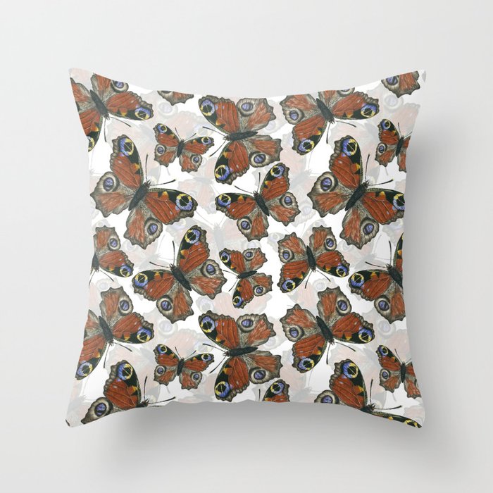Peacock Butterfly Pattern Throw Pillow By Katerinamitkova Society6
