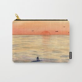 Calming Sunset Surf-Art Watercolor Painting Carry-All Pouch