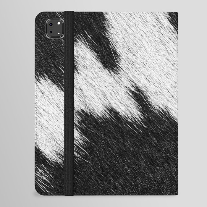 Black and White Cow Fur Detail (Digitally Created) iPad Folio Case