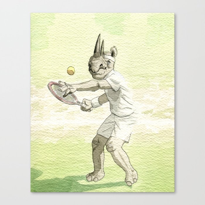 Tennis rhino - Animal portrait Canvas Print
