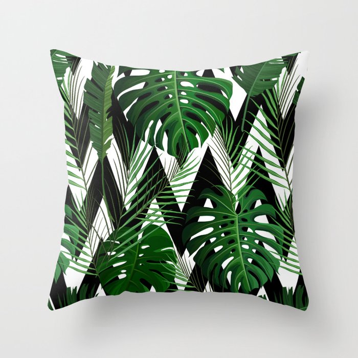 green and black throw pillows