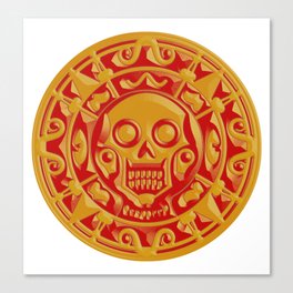 Aztec Mayan Toltec Skull Symbol Aztec  Canvas Print