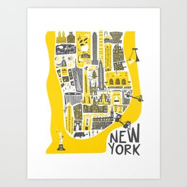 Manhattan New York Map Art Print