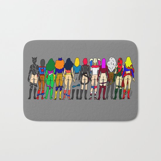 Superheroine Butts Bath Mat