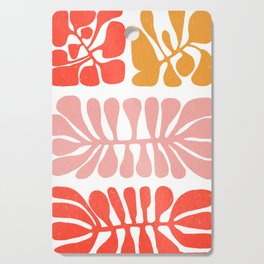 Matisse inspired pink, yellow and red cut-out shapes with texture Cutting Board