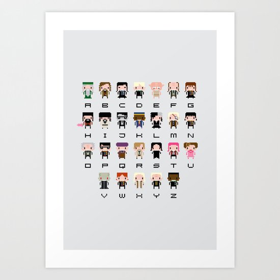 Harry Potter Alphabet Art Print