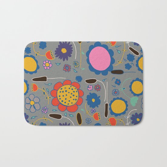 Blossom #3 gray Bath Mat