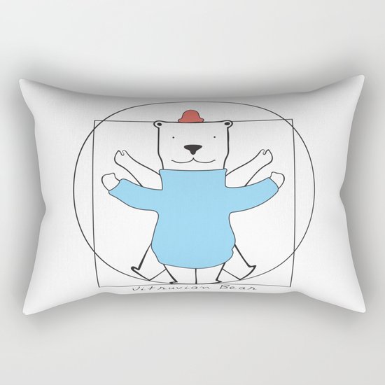 Vitruvian Bear Rectangular Pillow
