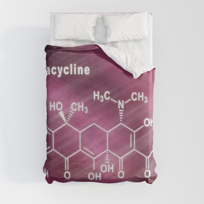 Tetracycline antibiotic, Structural chemical formula Duvet Cover