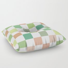 Green & Beige Neutral Checker Floor Pillow