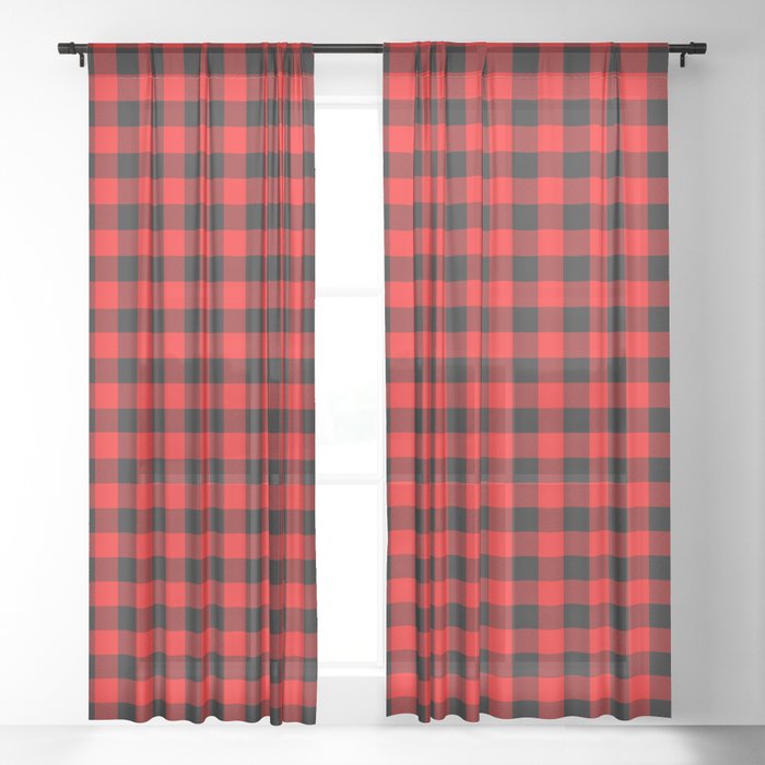 Australian Flag Red And Black Outback Check Buffalo Plaid Sheer